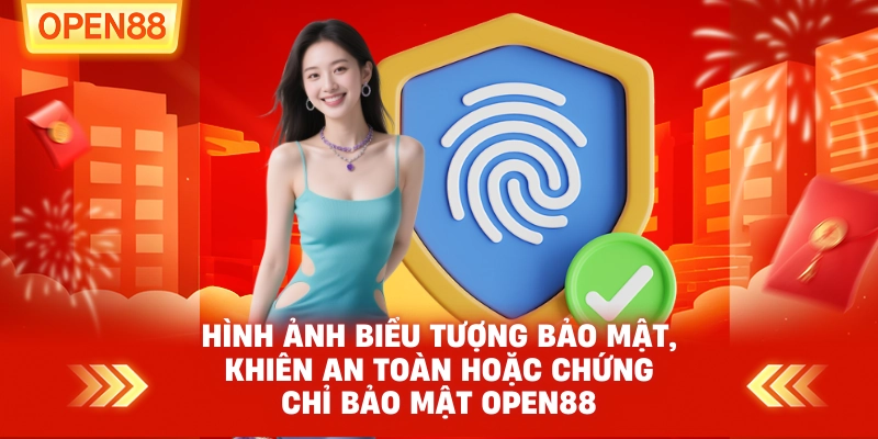 Hình ảnh biểu tượng bảo mật, khiên an toàn hoặc chứng chỉ bảo mật OPEN88