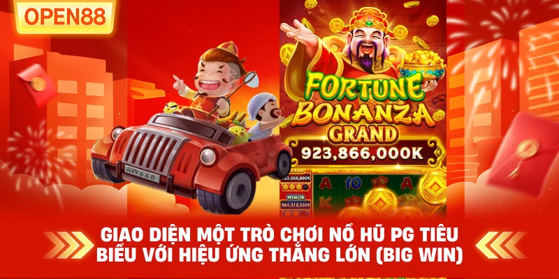 Giao diện một trò chơi nổ hũ PG tiêu biểu với hiệu ứng thắng lớn